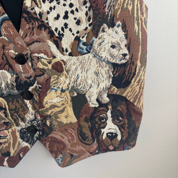 Vintage Orvis Dog Print Tapestry Vest Size Small - Picture 5 of 12